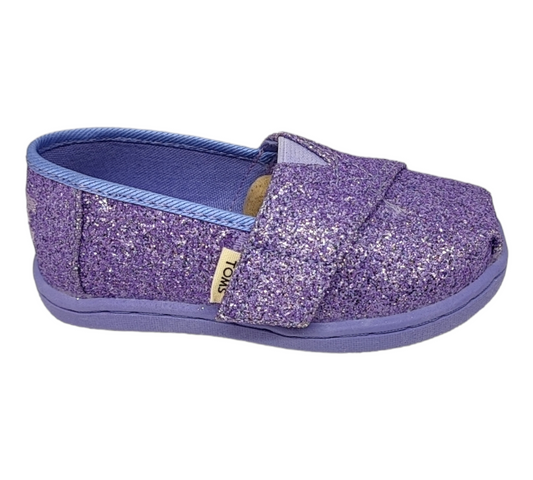 TOMS Classic ALPARGATA lilac glitter mit Klettverschluss